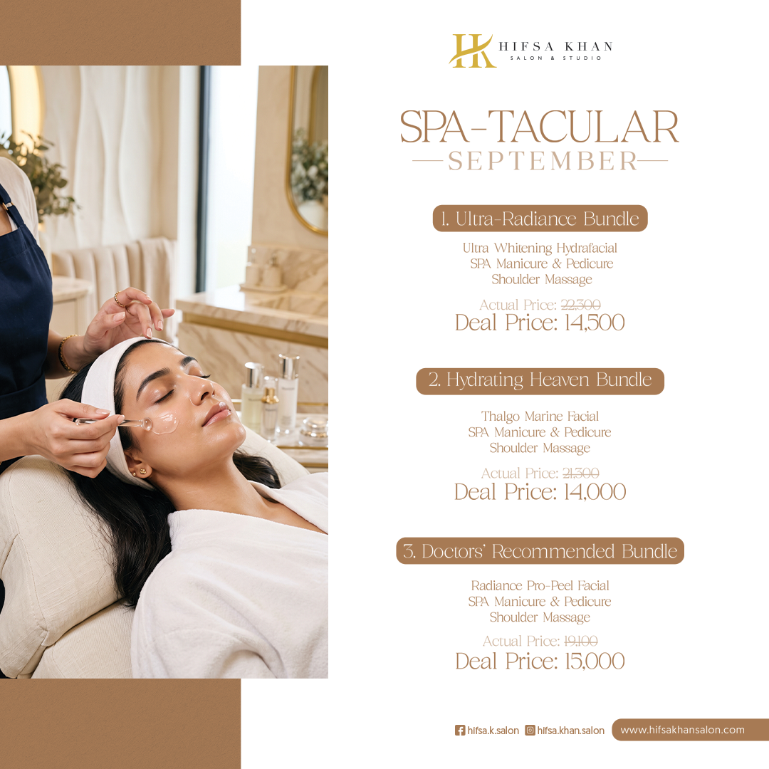 Spa promotion at Hifsa Khan Salon