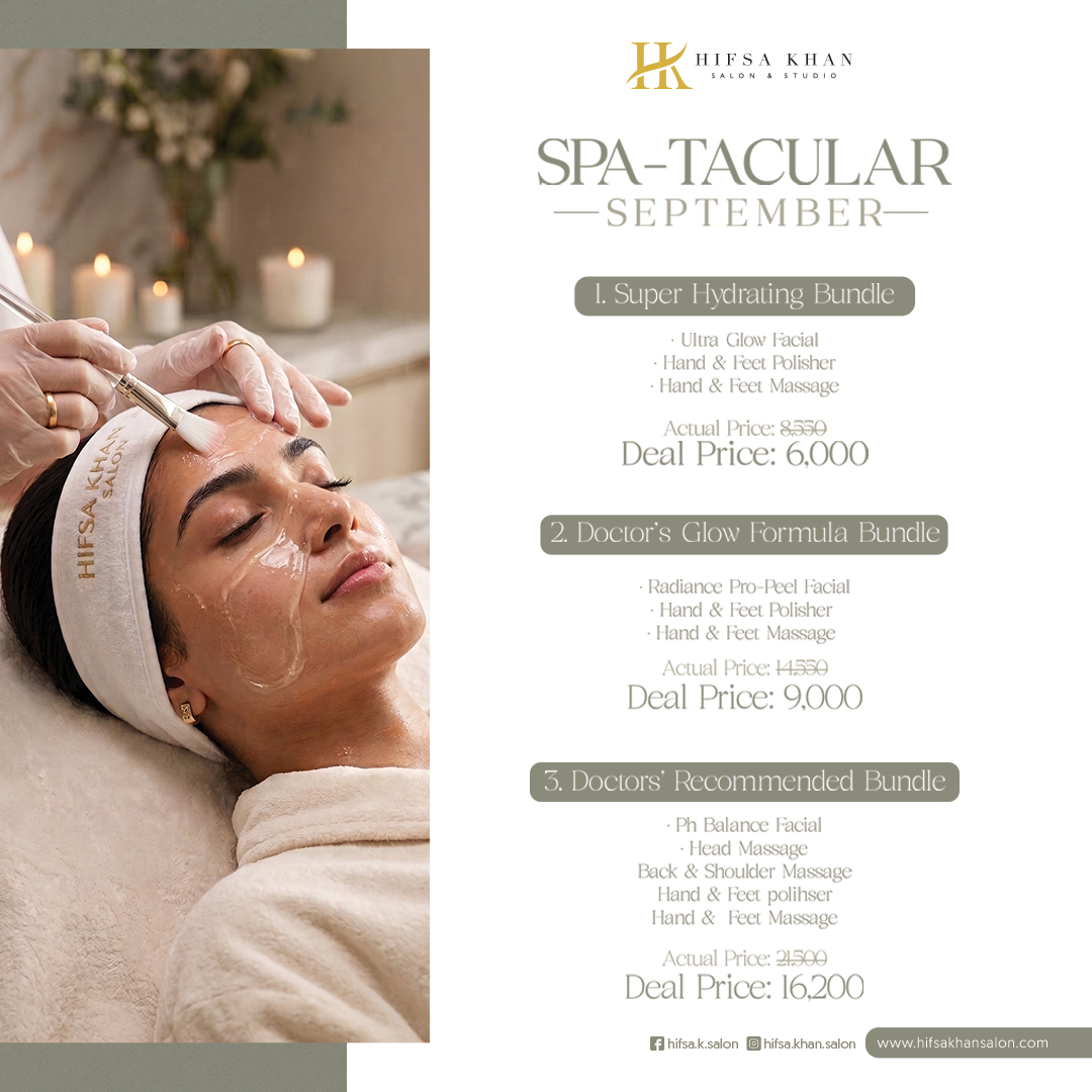 Spa promotion at Hifsa Khan Salon